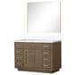 Lexora Home Abbey 48" Single Bathroom Vanity in White Oak with 2 cm White Cultured Marble Top, Rectangular Sink and 43" Mirror, , large