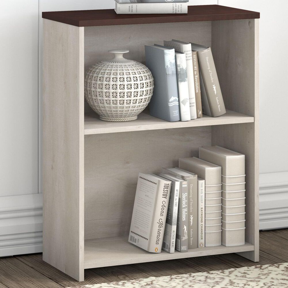 Bush Townhill 2-Shelf Bookcase in Washed Gray, , large