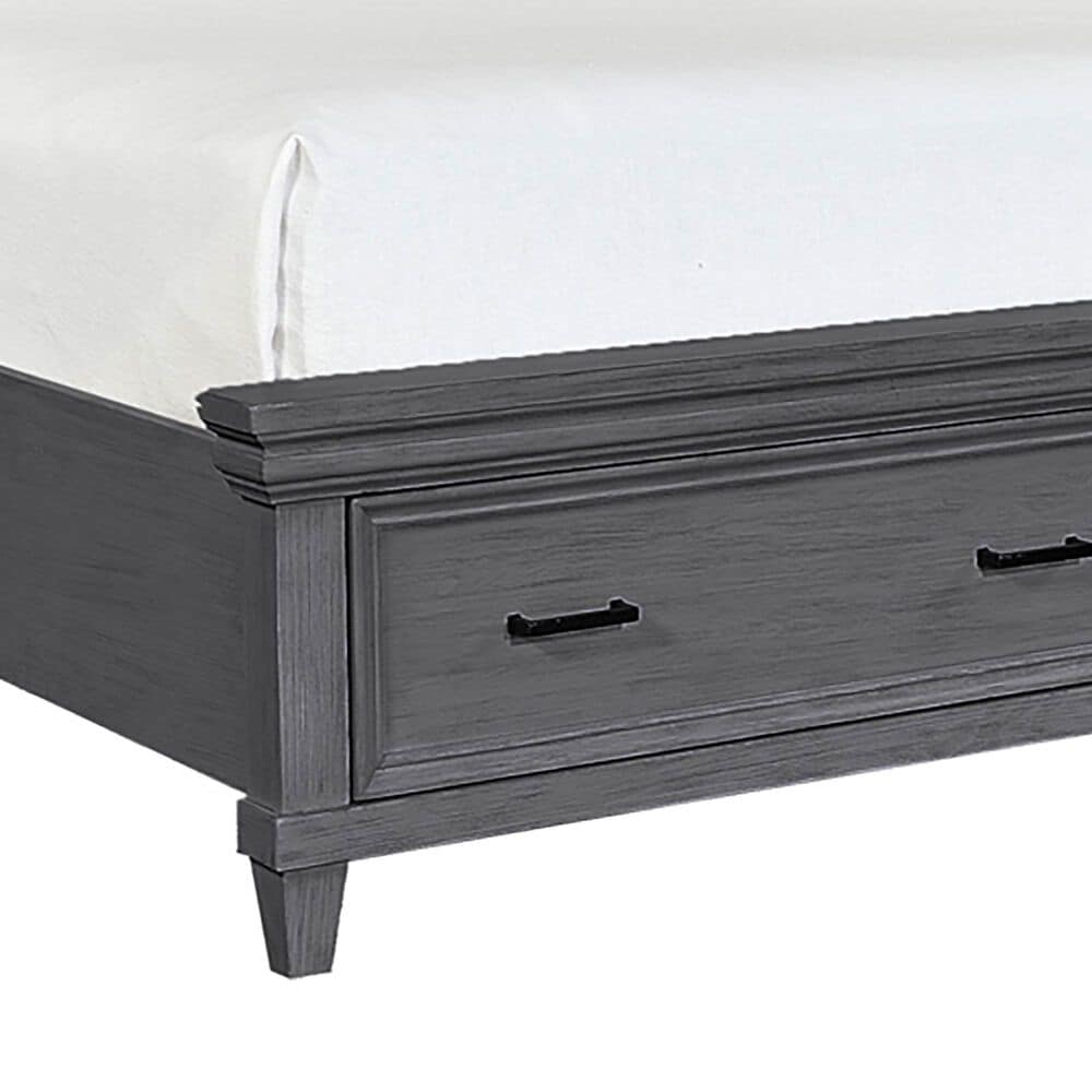 Riva Ridge Caraway King Storage Bed in Aged Slate with Charging ...