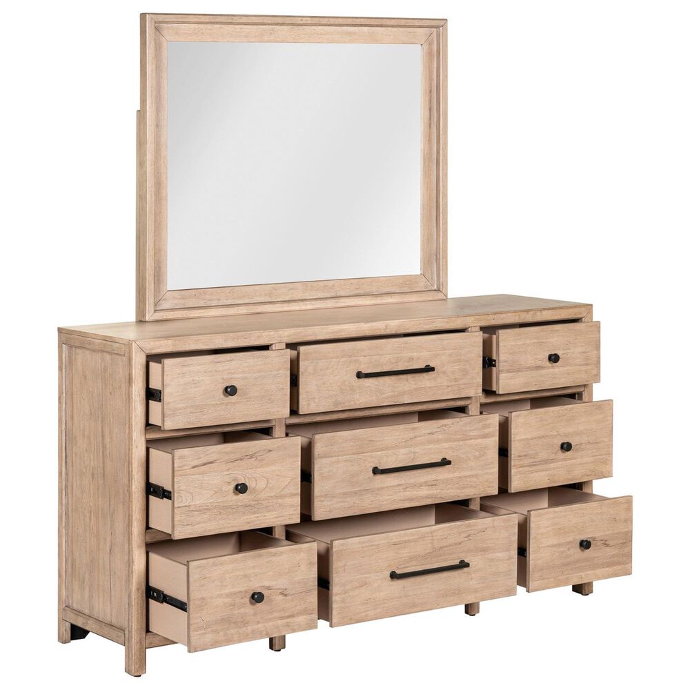 Belle Furnishings Proximity Place 9-Drawer Dresser and Mirror in Barley Buff, , large