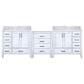 Lexora Home Coraline 92" Double Bathroom Vanity in Dark Grey with White Carrara Marble Top and Rectangular Sinks, , large