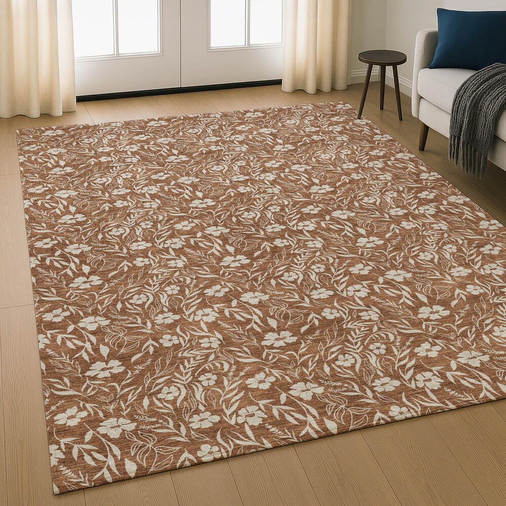 Dalyn Rug Company Soft Essentials Floral Paprika 5' x 7'6" Indoor/Outdoor Area Rug, , large