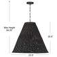 Creative Coop Rosemary 1-Light Large Pendant with Black Shade, , large