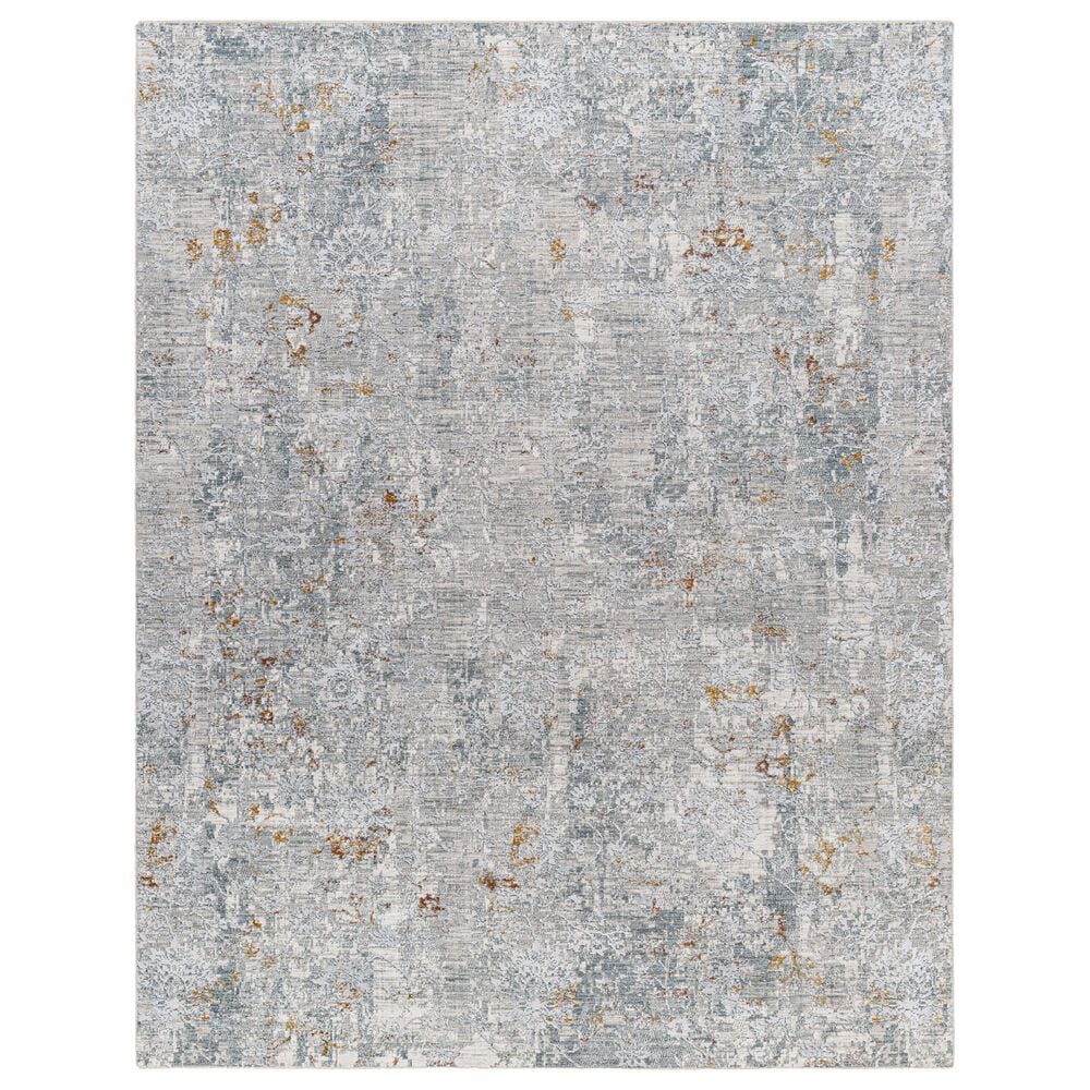 Surya Dresden DRE-2319 Medium Gray, Gray, White, Light Slate, Mustard and Rust 7"10" x 10"2" Area Rug, , large