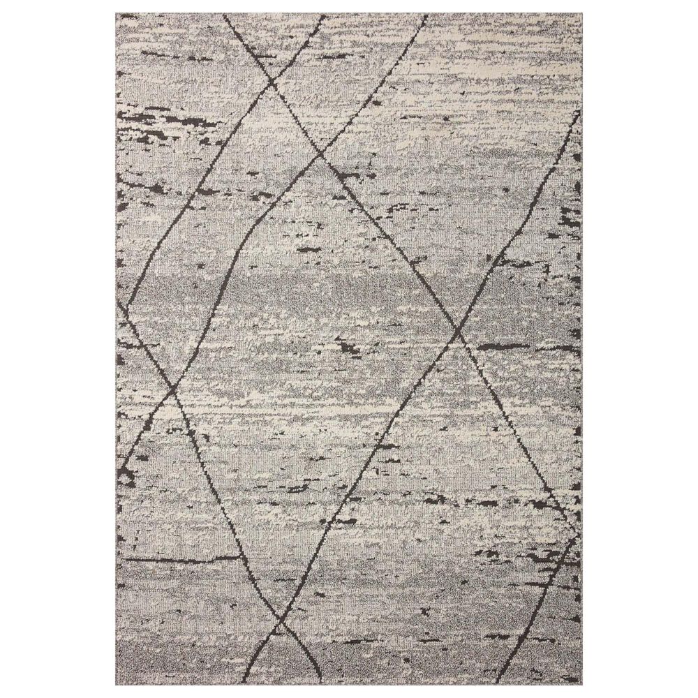 Loloi II Fabian 4" x 6" Grey and Charcoal Area Rug, , large