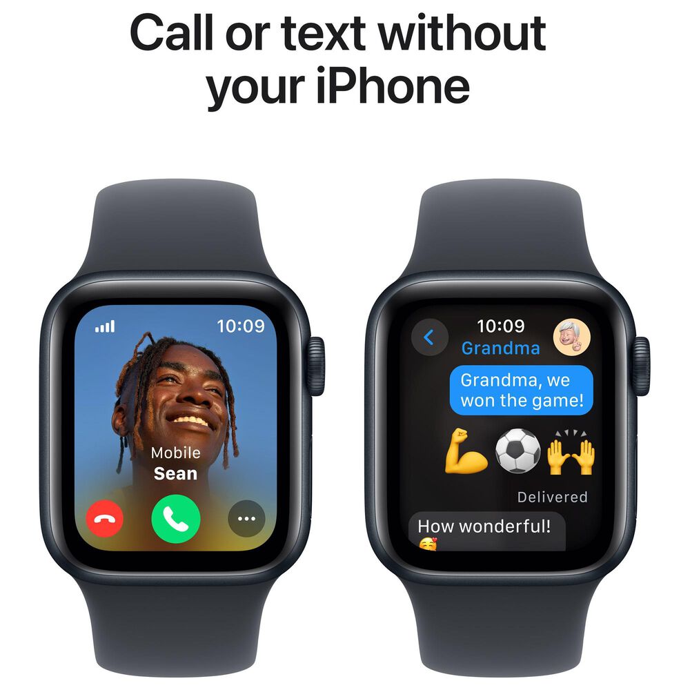 Apple Watch SE GPS + Cellular 40mm Midnight Aluminum Case with Midnight Sport Band - S/M, , large