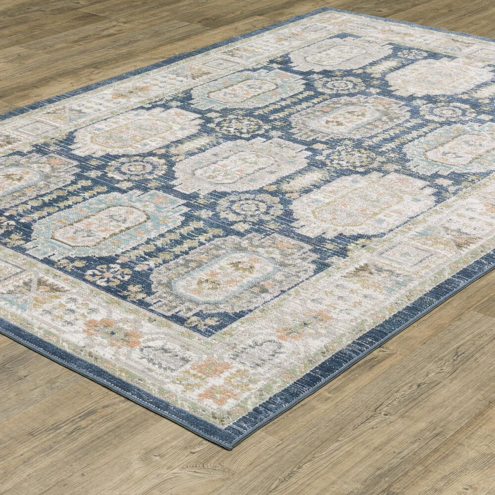 ROW by Oriental Weavers Cavett CAV07 Blue and Gold 9'10" x 13' Area Rug, , large