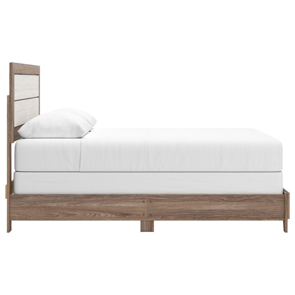 Ashley Sharnari Queen Panel Bed in Warm Gray, Brown and Antique White, , large