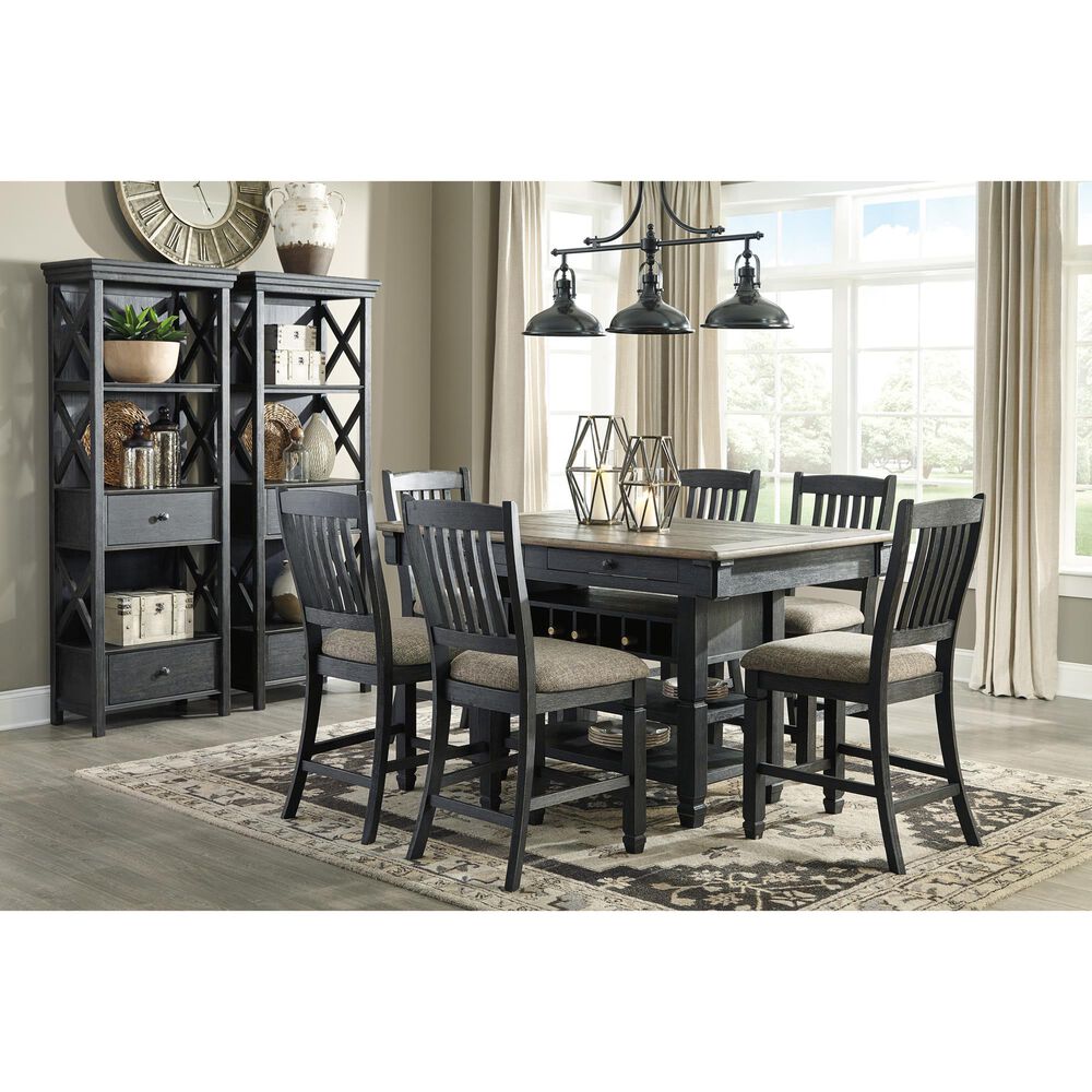 Ashley Tyler Creek 3-Shelf Display Cabinet in Antique Black and Gray, , large