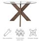Linon Home Decor Adler X-Base Dining Table with Glass Top in Natural and Clear - Table Only, , large