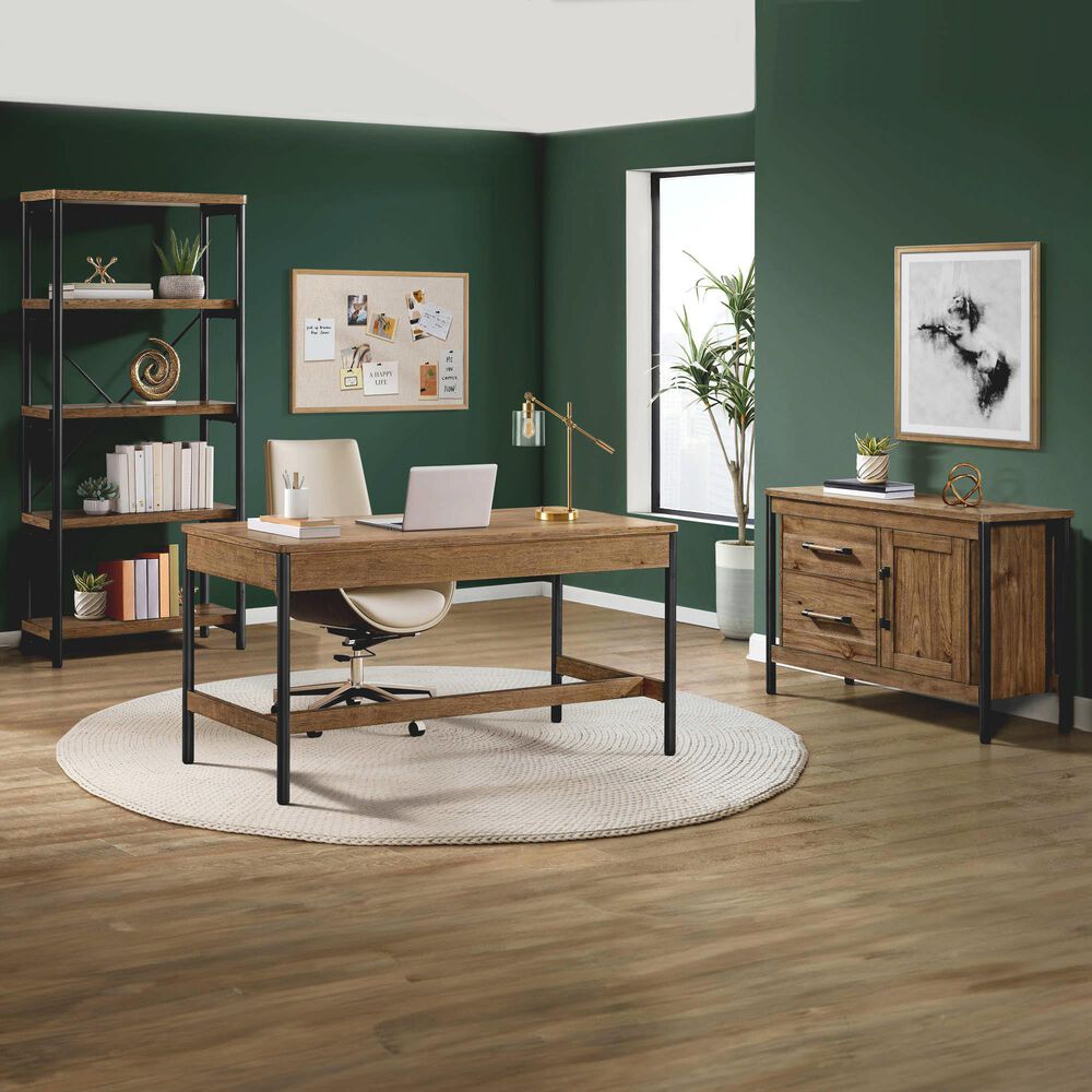 Hawthorne Furniture Norcross 60" Writing Desk in Hickory and Black, , large