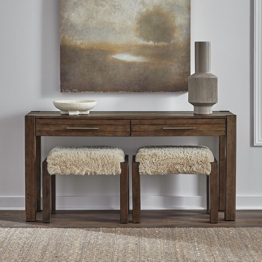 Belle Furnishings Broadmore Upholstered Console Stool in Cobblestone Brown, , large