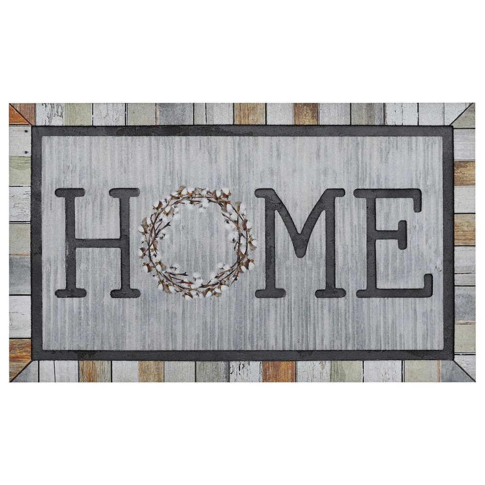 Karastan Doorscapes 1"6" x 2"6" Gray Door Mat, , large