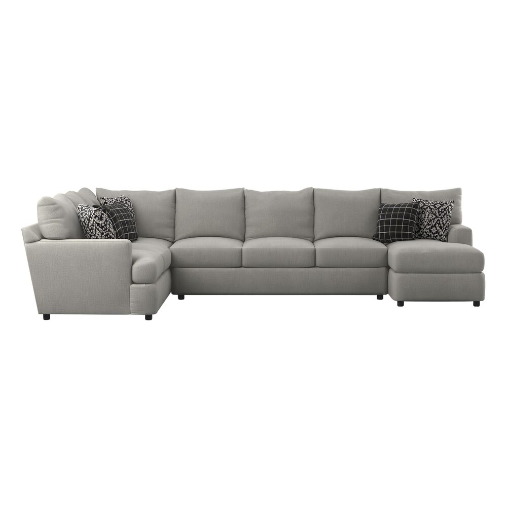Klaussner Oliver 3-Piece Right Facing Sectional in Less Greystone, , large