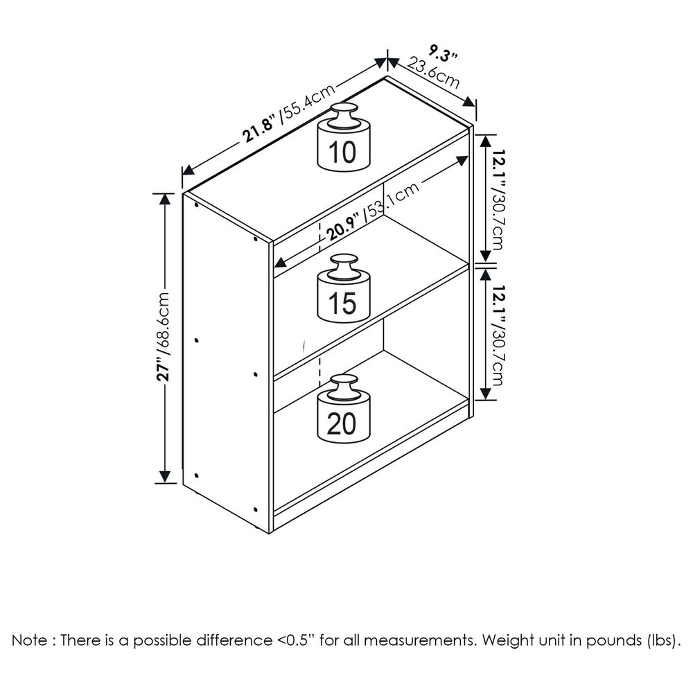 HOMLUX 2-Tier Open Shelf Bookcase in Metropolitan Pine, , large
