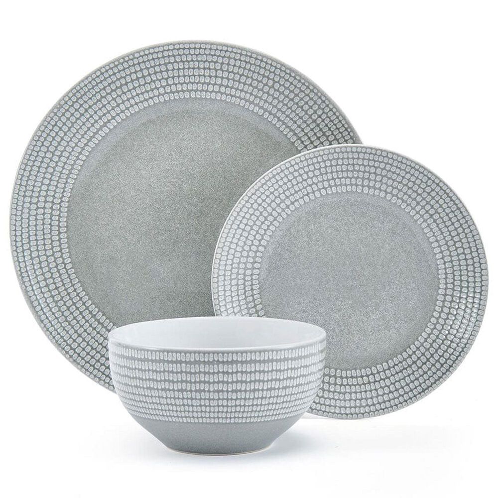 Lifetime Brands Felicity 12-Piece Dinnerware Set in Gray, , large