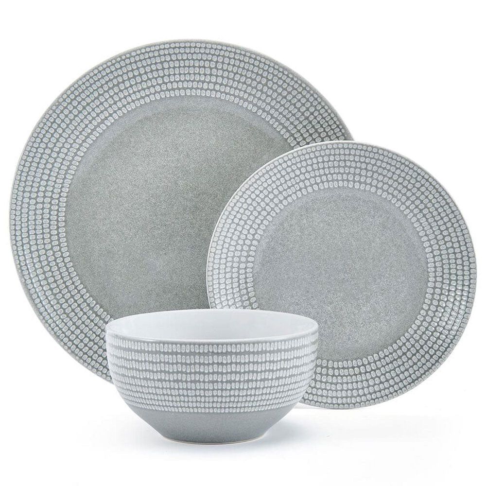 Lifetime Brands Felicity 12-Piece Dinnerware Set in Gray