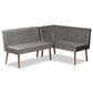 Baxton Studio Alvis 2-Piece Dining Nook Banquette Set with Grey Velvet in Walnut Brown, , large