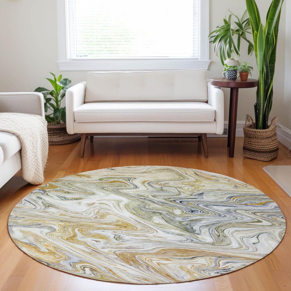 Dalyn Rug Company Ravenna RN8 8&#39; Round Linen Area Rug, , large