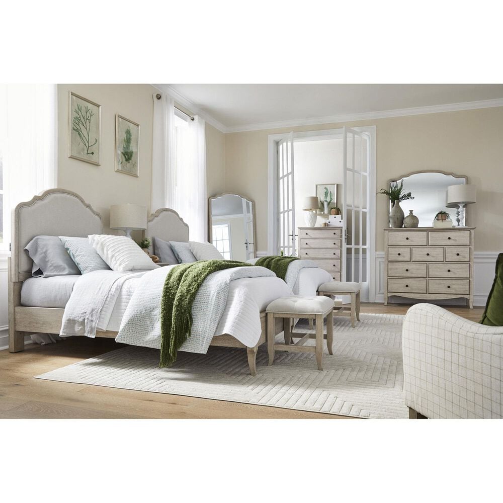 Riva Ridge Provence Vanity Button-Tufted Bench in Bisque Linen, , large