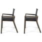 Hearth and Haven Belfast Outdoor Dining Chair with Grey Frame in Black (Set of 2), , large
