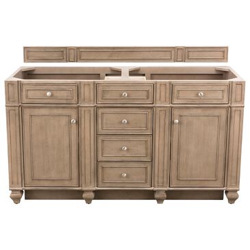 James Martin Bristol 60" Double Bathroom Vanity Cabinet in White Washed Walnut, , large