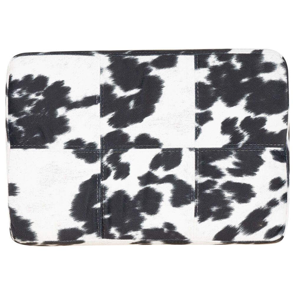 Linon Home Decor Claridge Counter Stool with Black Cow Print Cushion in Black, , large