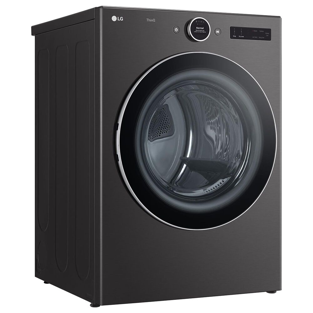 LG 7.4 cu. ft. Ultra Large Capacity Smart Front Load Electric Dryer with Built-In Intelligence &amp; TurboSteam in Black Steel, , large