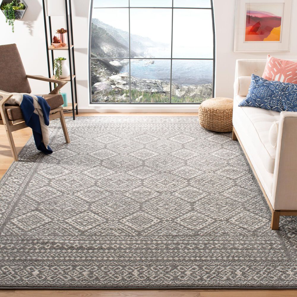 Safavieh Tulum TUL264F 9&#39; x 12&#39; Dark Grey and Ivory Area Rug, , large