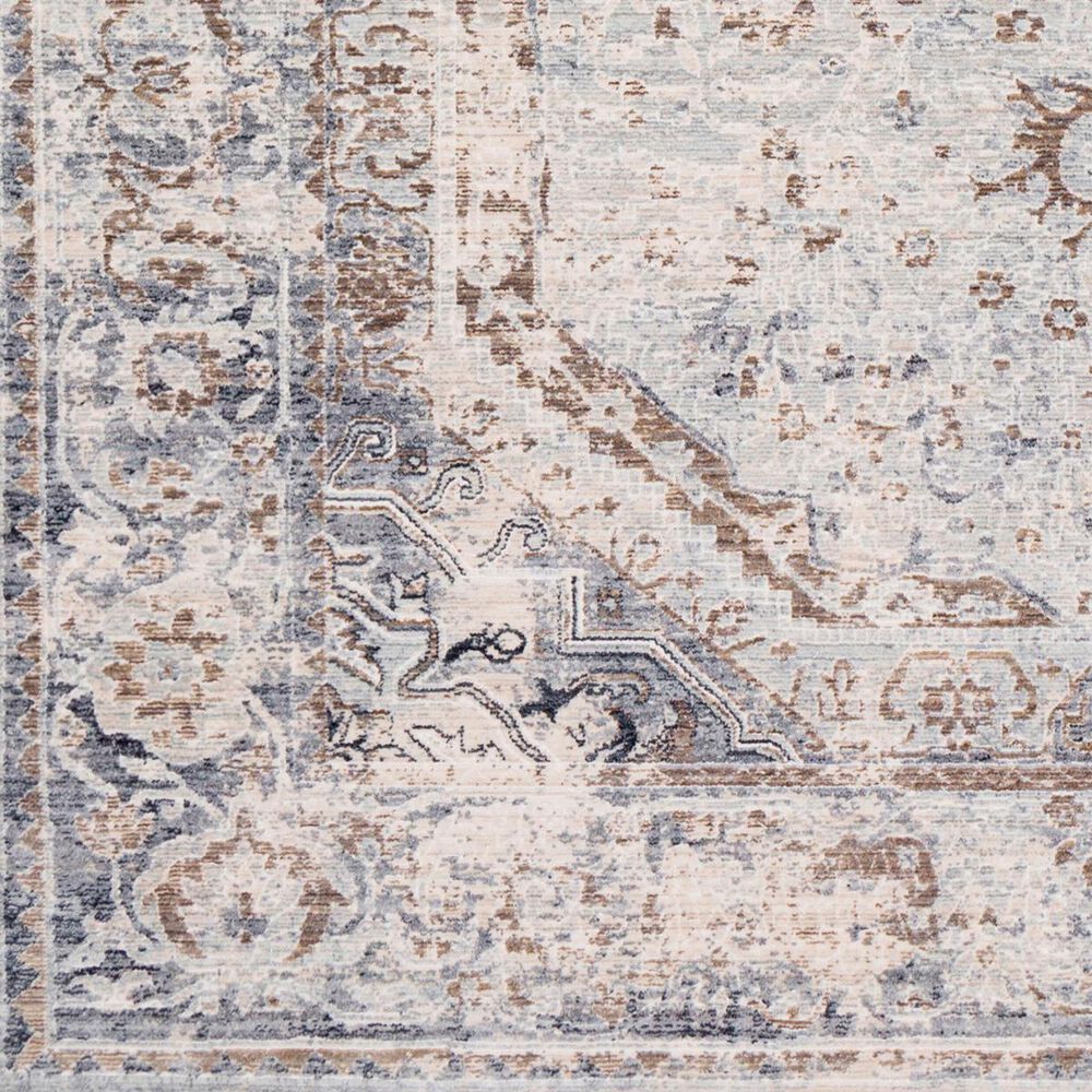 Surya Liverpool Black, Gray, Light Slate, White, Ivory, Brown and Olive 2&#39;7&quot; x 10&#39;2&quot; Runner, , large