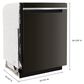 Whirlpool 24" Fully Integrated Dishwasher in Black Stainless Steel, , large