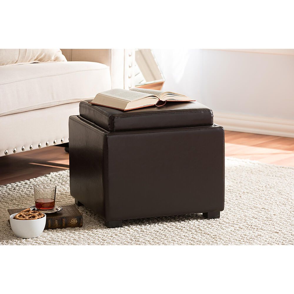 Baxton Studio Tate Storage Ottoman in Dark Brown, , large