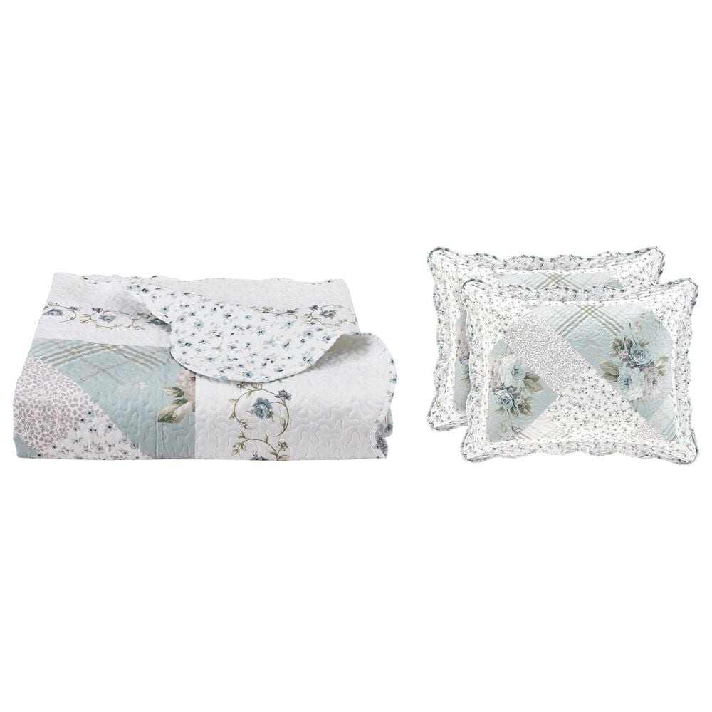 J. Queen New York Bungalow 3-Piece King/California King Quilt Set in Spa, , large