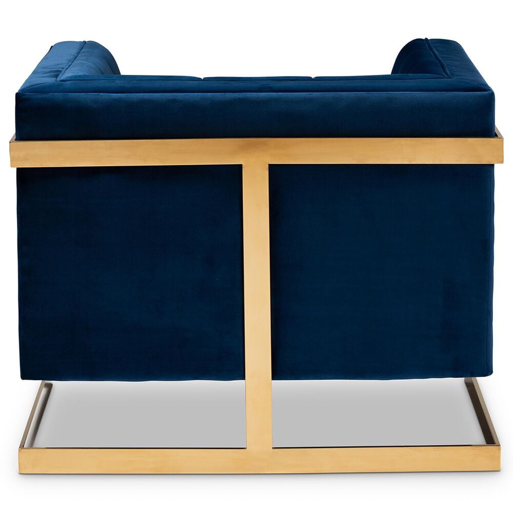 Baxton Studio Ambra Arm Chair in Navy Blue, , large