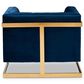 Baxton Studio Ambra Arm Chair in Navy Blue, , large