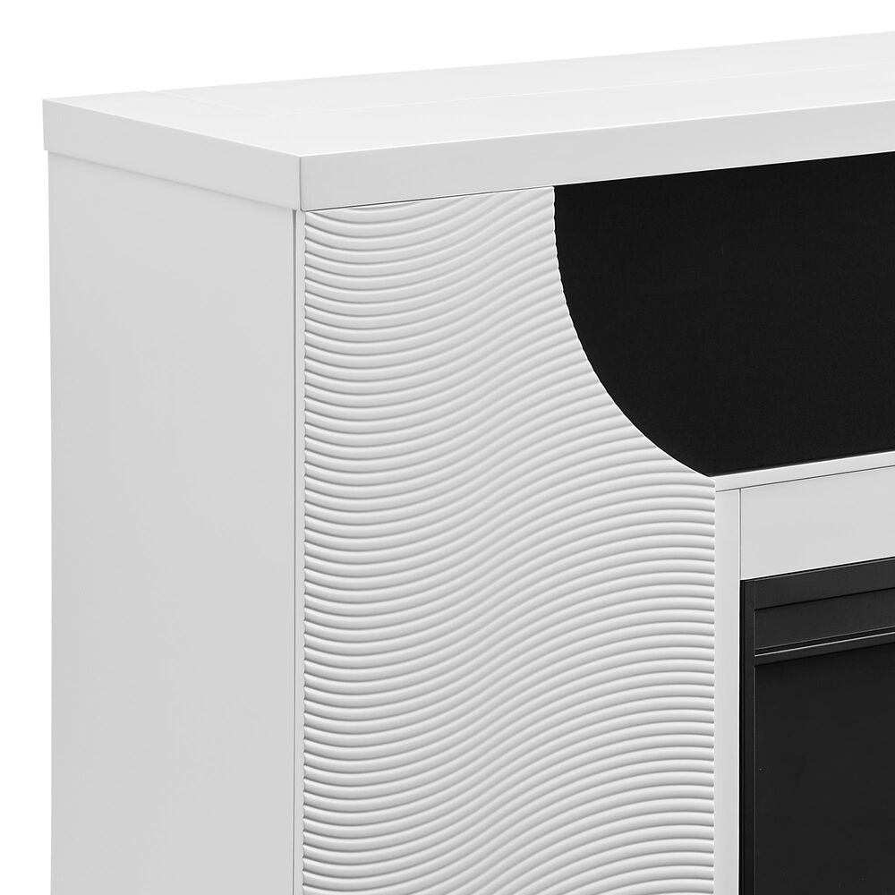 Global Furniture USA Aveena 76-Inch Fireplace in White, , large