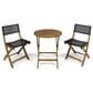 Hearth and Haven Hillside 3-Piece Outdoor Bistro Set in Brown and Black, , large