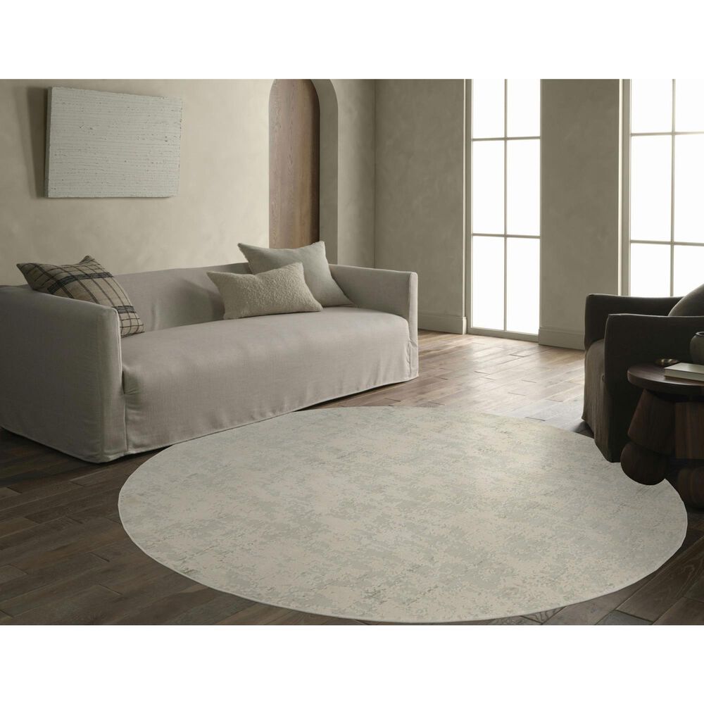 Jaipur Cirque Arvo Pumice Stone and Light Gray 7&#39;10&quot; Round Area Rug, , large