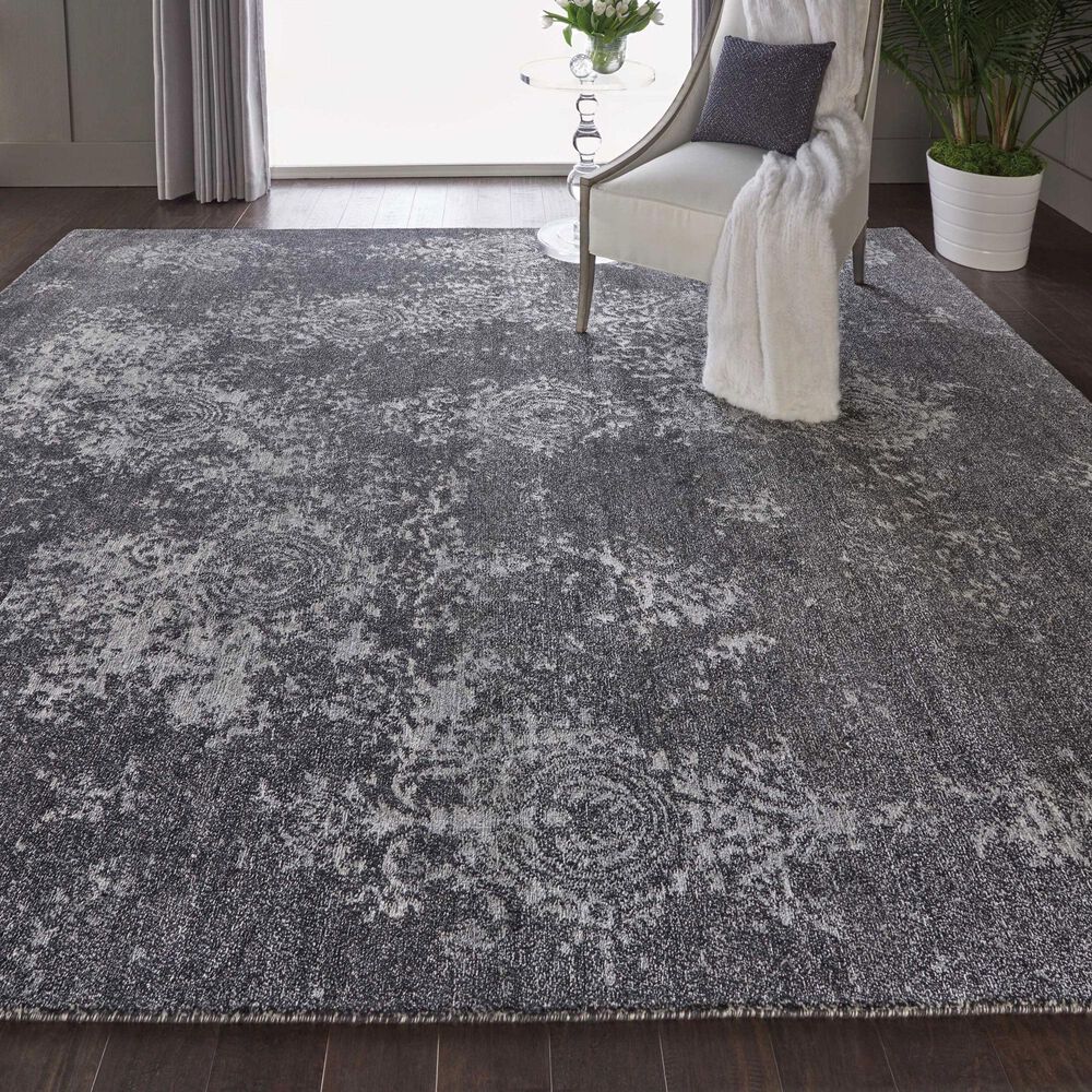 Nourison Silk Shadows 7&#39;9&quot; x 9&#39;9&quot; Graphite Area Rug, , large