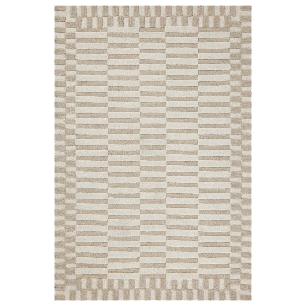 Chris Loves Julia x Loloi Bradley 3"6" x 5"6" Ivory and Beige Area Rug, , large