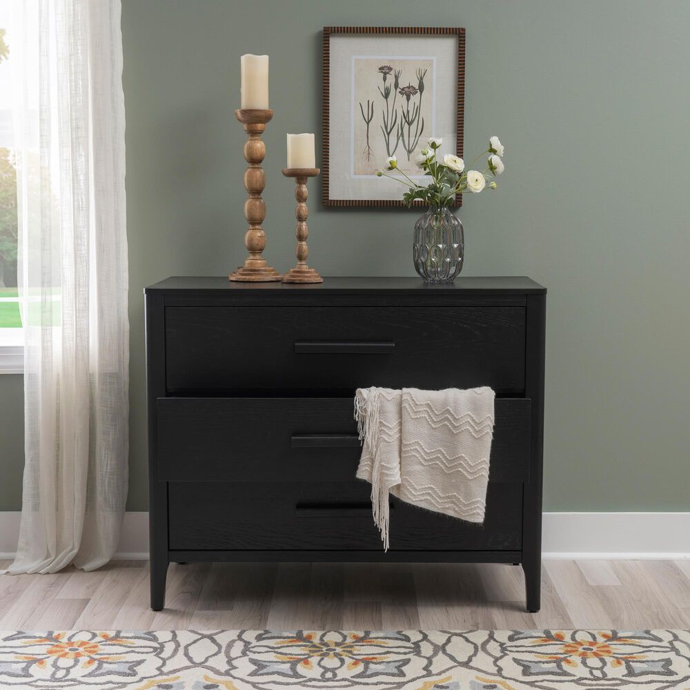 Linon Home Decor Wilcox 3-Drawer Dresser in Black, , large