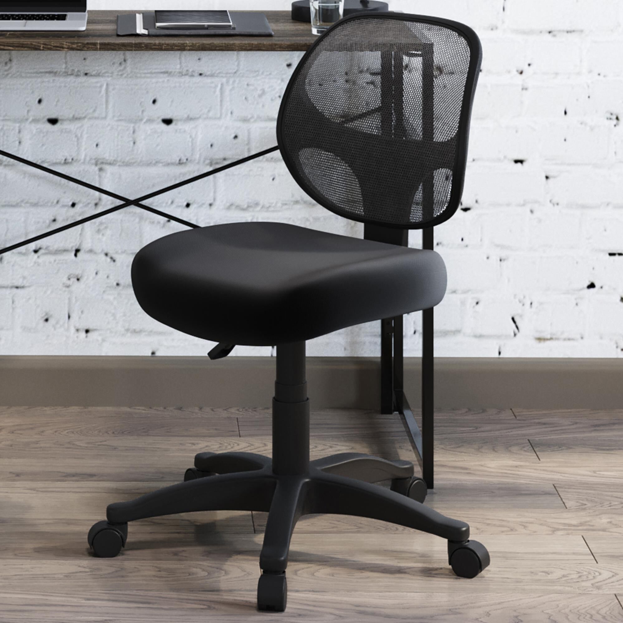 Adjustable armless office chair deals