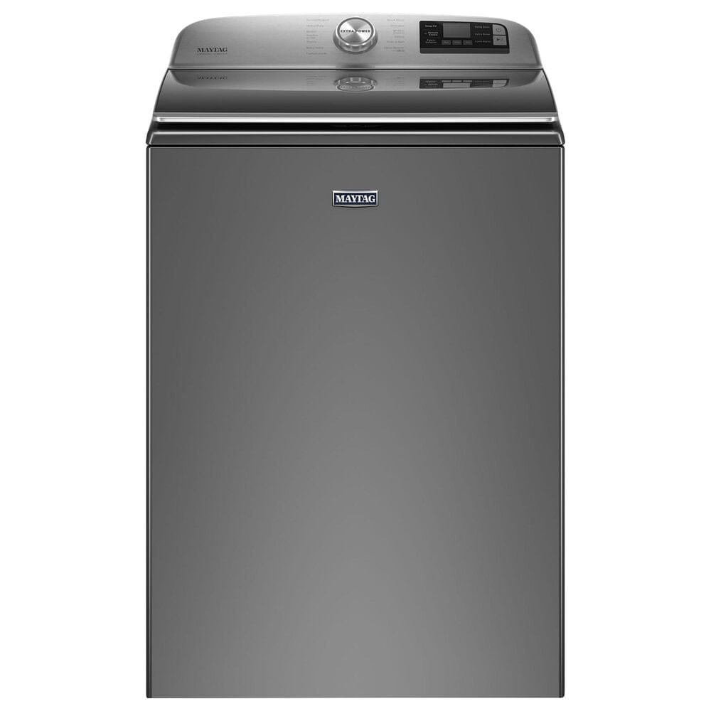 Maytag 5.2 Cu. Ft. Top Load Washer and 7.4 Cu. Ft. Electric Dryer Laundry Pair in Metallic Slate, , large