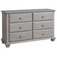 Oxford Baby Kenilworth 6 Drawer Dresser and Changing Topper in Stone Wash, , large