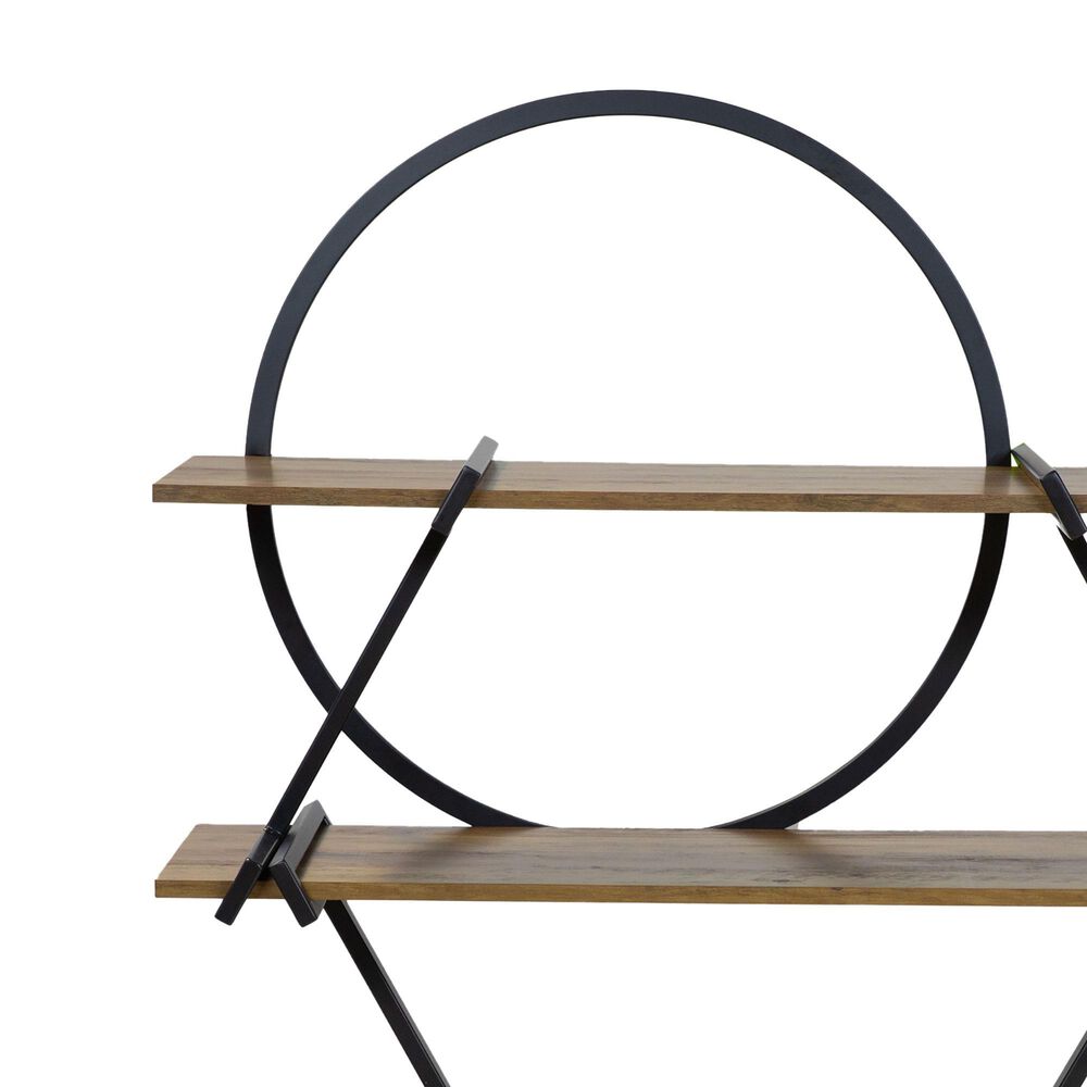 Furniture of America Quentin Bookcase in Light Walnut and Black, , large