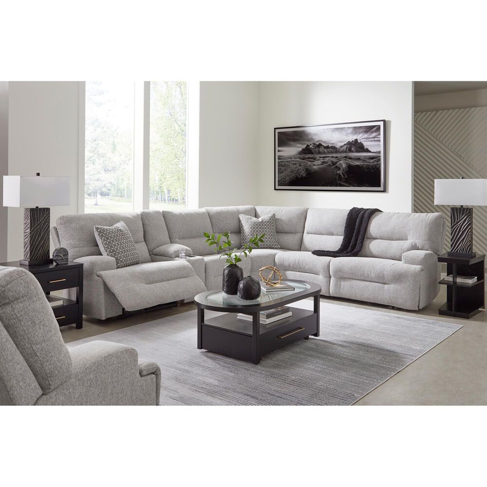 Ashley Acklen Place 6-Piece Power Reversible Reclining Sectional in Pewter, , large