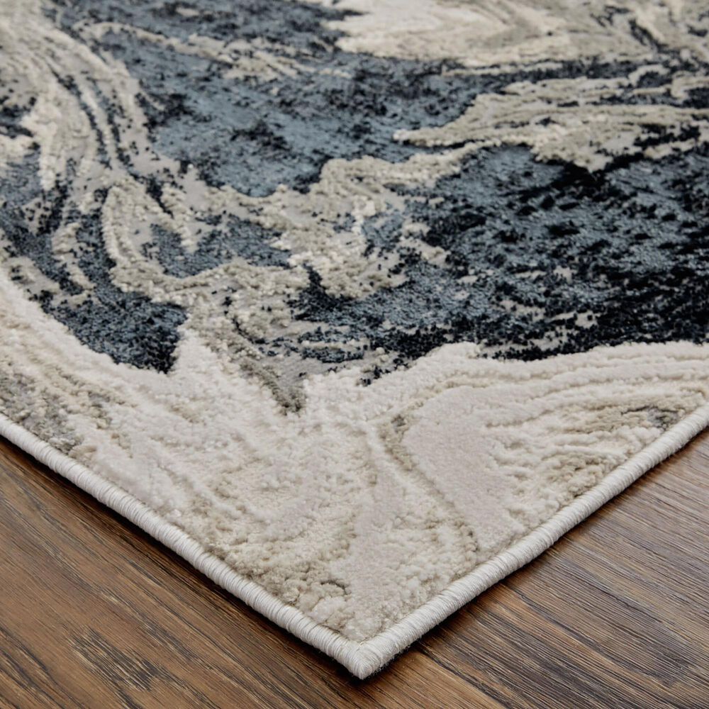 Feizy Micah 2&#39;10&quot; x 7&#39;10&quot; Black and Ivory Runner, , large