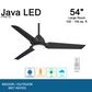 Minka-Aire Java 44" Indoor/Outdoor Ceiling Fan with LED Light in Coal, , large