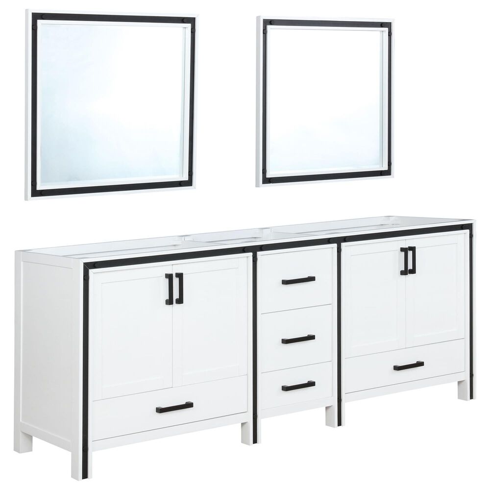 Lexora Home Ziva 84" Double Bathroom Vanity and Mirrors in White, , large