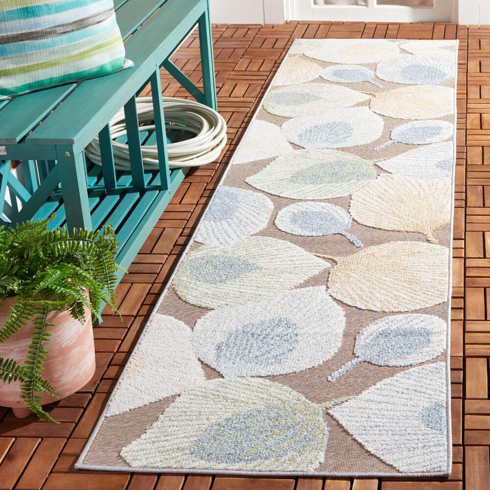 Safavieh Sarasota 2&#39;3&quot; x 9&#39; Grey and Brown Indoor/Outdoor Runner, , large